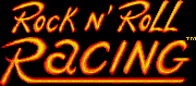 Title screen for the Genesis game Rock N' Roll Racing.