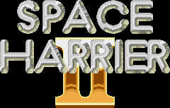 Title screen for the Genesis game Space Harrier II.