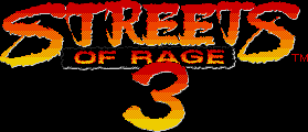 Title screen for the Genesis game Streets Of Rage 3.