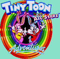 Title screen for the Genesis game Tiny Toon Adventures: ACME All-Stars.