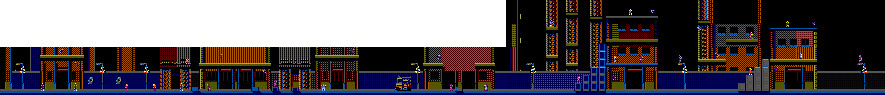 Map of Stage 1 Route 1 for the Master System game Batman Returns.