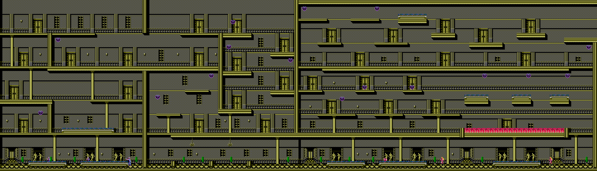 Map of Stage 2 Route 1 for the Master System game Batman Returns.
