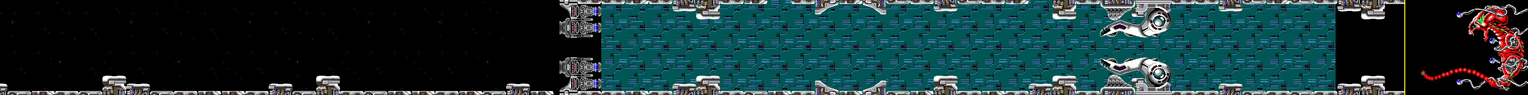 Map of Stage 1 for the Master System game R-Type.
