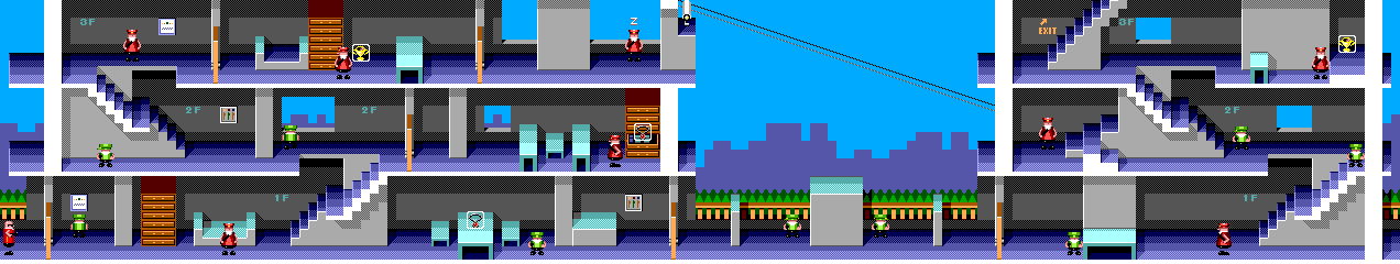 Thumbnail for a map of Stage 02: Mansion for the Master System game Bonanza Bros..