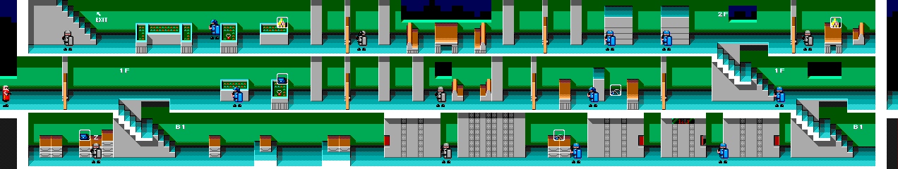 Thumbnail for a map of Stage 06: Jewelry Store for the Master System game Bonanza Bros..