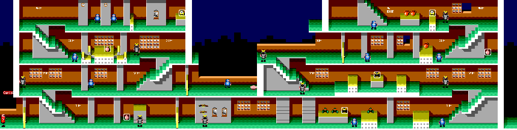 Thumbnail for a map of Stage 08: Antique Store for the Master System game Bonanza Bros..