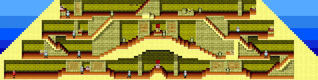 Thumbnail for a map of Stage 10: Pyramid for the Master System game Bonanza Bros..