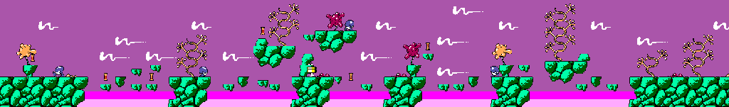 Thumbnail for a map of Old Lino Town - The Wilderness for the Master System game Cosmic Spacehead.
