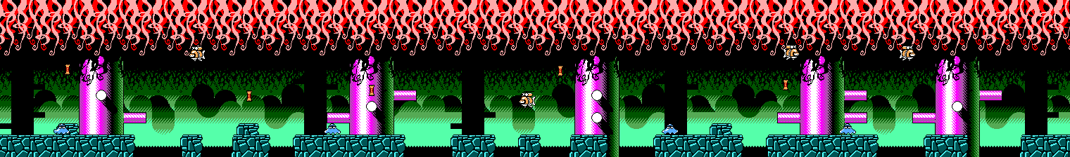 Thumbnail for a map of Passport Control - The Riverbank for the Master System game Cosmic Spacehead.