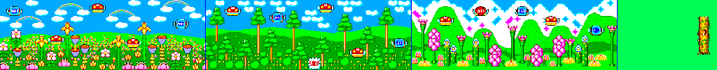 Thumbnail for a map of Round 1: Pastaria for the Master System game Fantasy Zone II: The Tears Of Opa-Opa.