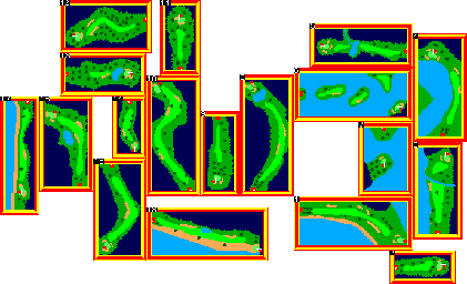 Thumbnail for a map of Golf Holes for the Master System game Great Golf.