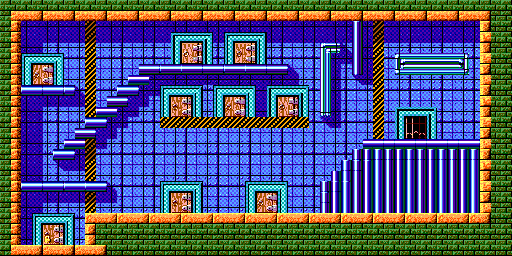Thumbnail for a map of Level 2 Corridor for the Master System game Krusty's Fun House.