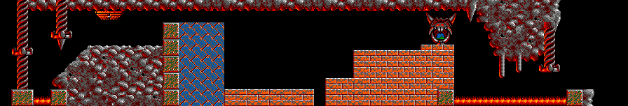 Thumbnail for a map of Tricky Level 14: Menacing! for the Master System game Lemmings.