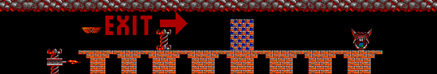 Thumbnail for a map of Tricky Level 20: One Way Digging To Freedom for the Master System game Lemmings.