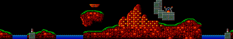 Thumbnail for a map of Tricky Level 27: The Island Of The Wicker People for the Master System game Lemmings.