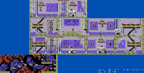Thumbnail for a map of Round 2: The House Of Wax Dolls Stage 2 for the Master System game Master Of Darkness.