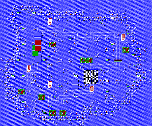 Thumbnail for a map of Race 17 - Wide-Awake War-Zone for the Master System game Micro Machines.