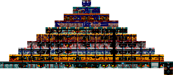 Thumbnail for a map of Level 9 - Ahuizotl's Tomb for the Master System game Montezuma's Revenge.