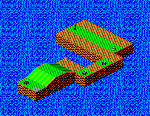 Thumbnail for a map of Stage 1 Hole No. 5 for the Master System game Putt & Putter.