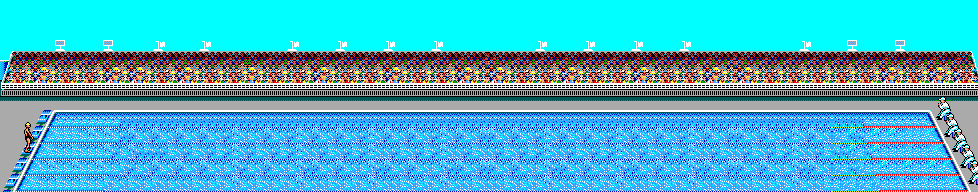 Thumbnail for a map of 100 m Freestyle for the Master System game Summer Games.