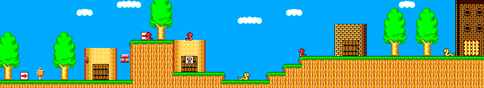 Thumbnail for a map of Stage 1 for the Master System game Wonder Boy In Monster Land.