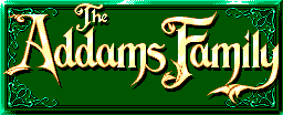 Title screen for the Master System game The Addams Family.