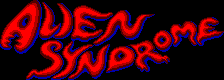 Title screen for the Master System game Alien Syndrome.