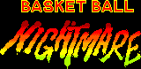 Title screen for the Master System game Basket Ball Nightmare.
