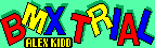 Title screen for the Master System game BMX Trial: Alex Kidd.