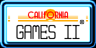 Title screen for the Master System game California Games II.