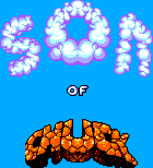 Title screen for the Master System game Chuck Rock II: Son Of Chuck.