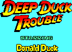 Title screen for the Master System game Deep Duck Trouble: Starring Donald Duck.