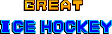 Title screen for the Master System game Great Ice Hockey.