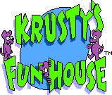 Title screen for the Master System game Krusty's Fun House.