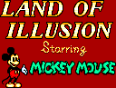 Title screen for the Master System game Land Of Illusion: Starring Mickey Mouse.