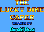 Title screen for the Master System game The Lucky Dime Caper.