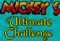Title screen for the Master System game Mickey's Ultimate Challenge.