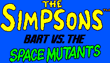 Title screen for the Master System game The Simpsons: Bart Vs. The Space Mutants.