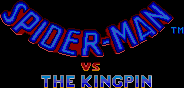 Title screen for the Master System game Spider-Man Vs The Kingpin.