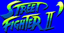 Title screen for the Master System game Street Fighter II'.