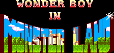 Title screen for the Master System game Wonder Boy In Monster Land.