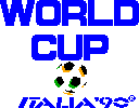 Title screen for the Master System game World Cup Italia '90.