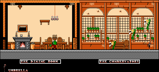 Thumbnail for a map of The Dining Room / The Conservatory for the NES game The Addams Family.