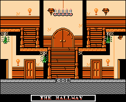 Thumbnail for a map of The Hallway for the NES game The Addams Family.