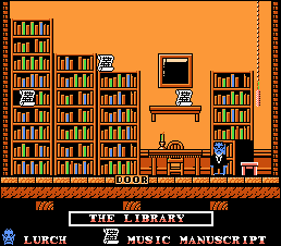 Thumbnail for a map of The Library for the NES game The Addams Family.