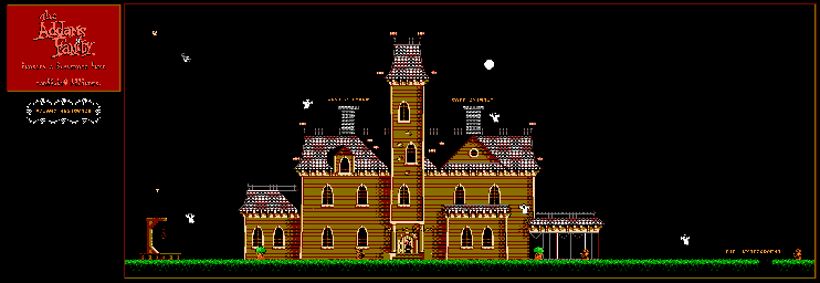 Thumbnail for a map of Addams Residence for the NES game The Addams Family: Pugsley's Scavenger Hunt.