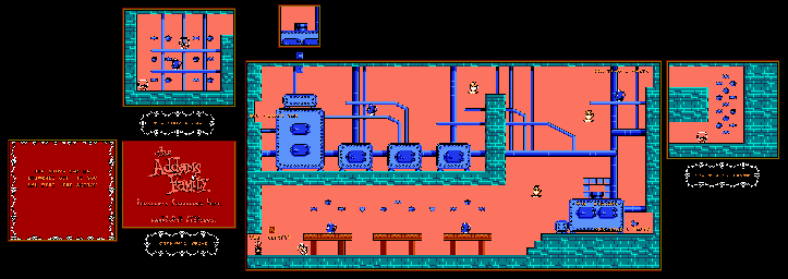 Thumbnail for a map of Granny's Stove, Now That's Tasty & The Cookie Jar for the NES game The Addams Family: Pugsley's Scavenger Hunt.