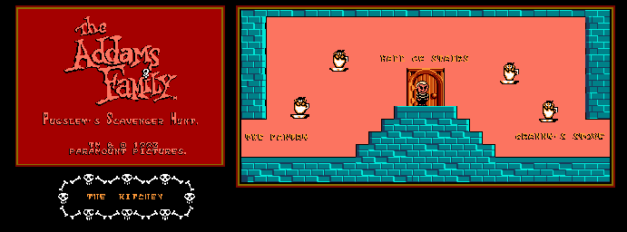 Thumbnail for a map of The Kitchen for the NES game The Addams Family: Pugsley's Scavenger Hunt.