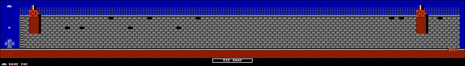 Thumbnail for a map of The Roof for the NES game The Addams Family.