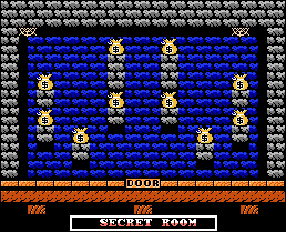 Thumbnail for a map of Secret Room (The Landing) for the NES game The Addams Family.